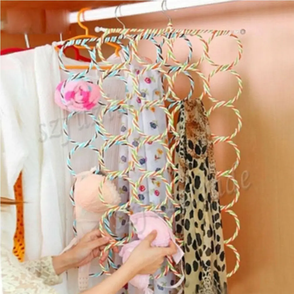 Scarf Hanger Multi Scarves Display Hang Ties Belt Organize Circle Storage Holder