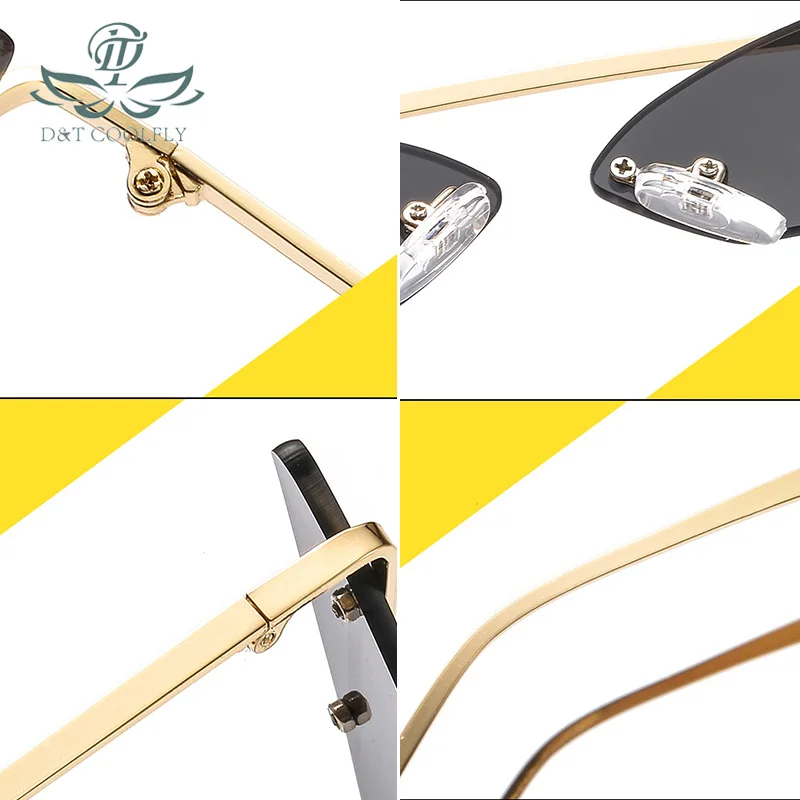 D&T 2020 Fashion Sunes Unisex Multicolor Small Triangle Sun Glasses Vintage Sexy Women Cateye Eyewear Frameless_voghion.com
