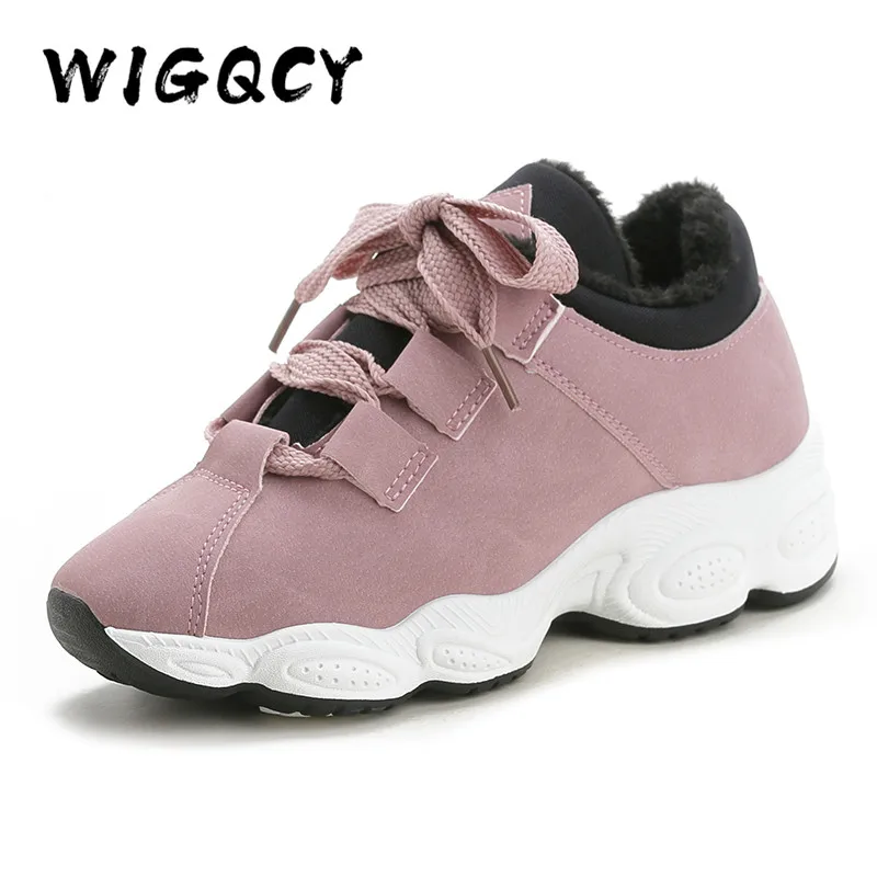 Women Shoes Plush Fur Warm Casual Sneakers Winter Sneakers Women Shoes Lace Up Female Boots Comrfortable Platform Shoes Women