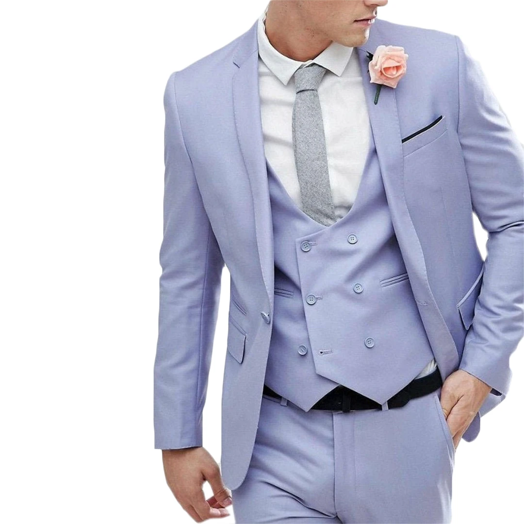 Classic Handsome Mens Pants Suits Casual 3 Pieces One Button Formal Party Made Vintage Grooms Tuxedos Blazer