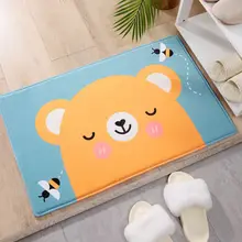 Милый мультфильм медведь Аллигатор область печати дверной коврик Мягкая фланелевая Нескользящая напольная Ванна абсорбирующий коврик толстая губка Коврик для прихожей