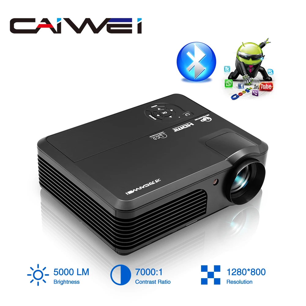 A6AB Смарт Android Wifi ЖК проектор Bluetooth домашний кинотеатр мобильный Full HD видео для