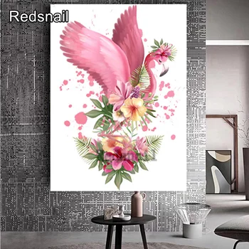 

Flamingo flower Diamond Embroidery Rhinestones Painting Cross Stitch Picture of Rhinestones Diamond Mosaic Christmas Gift TT1083