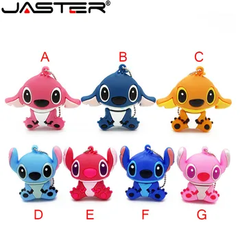 

JASTER Lovely Cartoon Lilo & Stitch USB 2.0 Flash Drives 64GB 32GB 16G 8G 4GB Pen Drive memory stick pendrive thumb drives gift