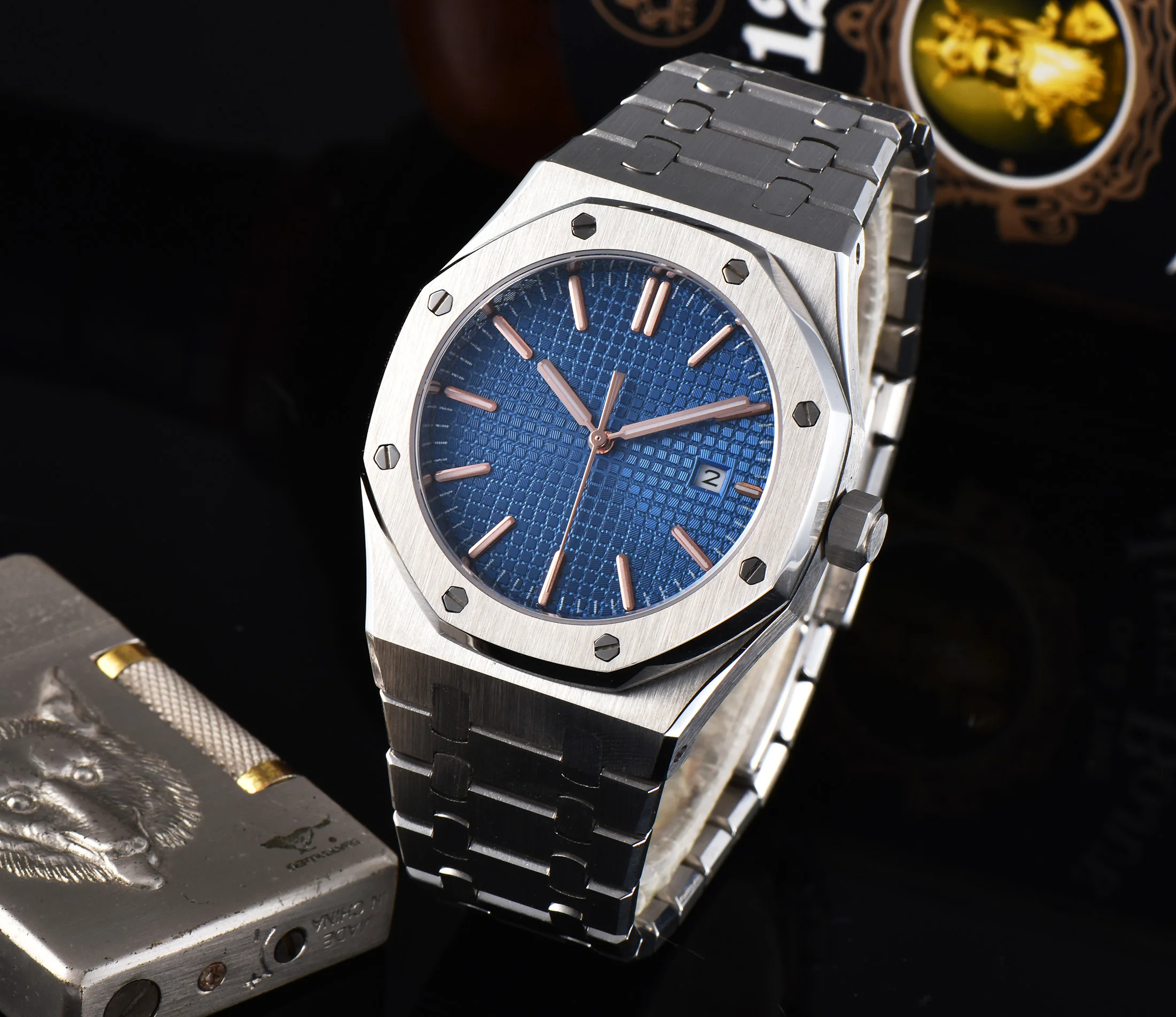

2019 Watch 41mm Japan miyota automatic mechanical movement brushed 316 stainless steel bracelet sapphire folding buckle Z33-6ab
