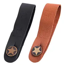 Popular guitarra pescoço cinta guitarra cabeça de couro cinto acessórios da guitarra preto/marrom gravata para guitarra baixo ukulele universal(China)