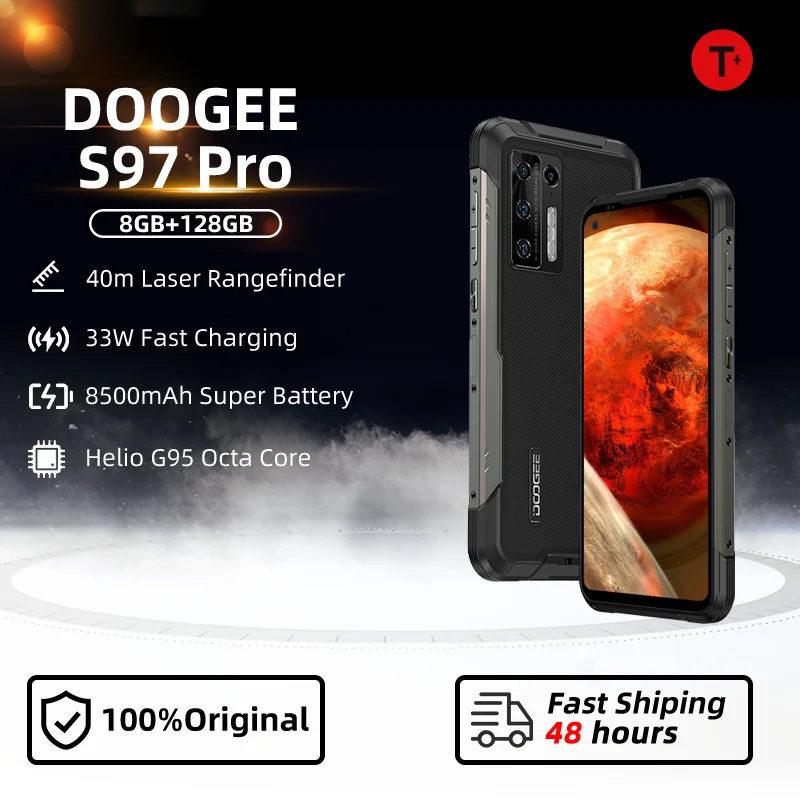 Смартфон DOOGEE S97 Pro защищенный 40 м 8500 мАч Helio G95 восемь ядер быстрая зарядка NFC |