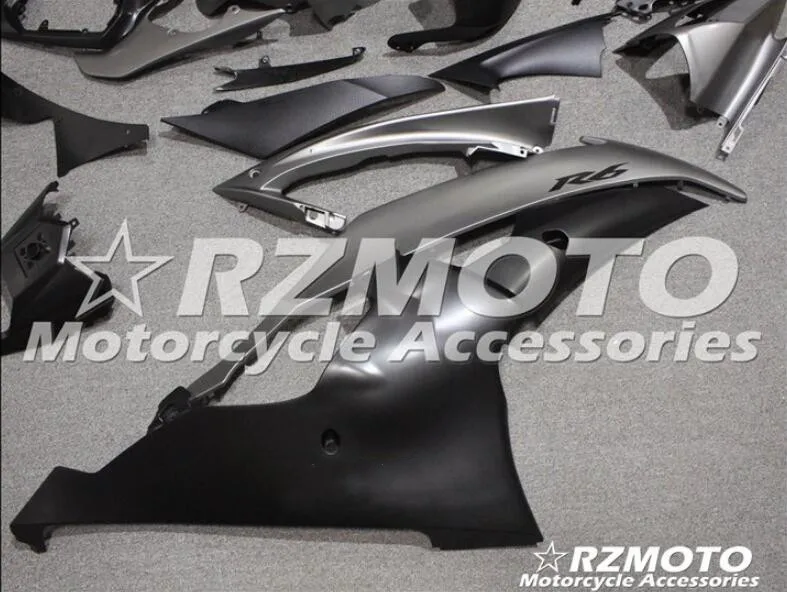 Набор впрыскивателей Мотоцикл Обтекатели Fit для YAMAHA YZF-R6-600 2008- 08-16 обтекателя Кузов Набор изготовленный на заказ; цвет серый, черный