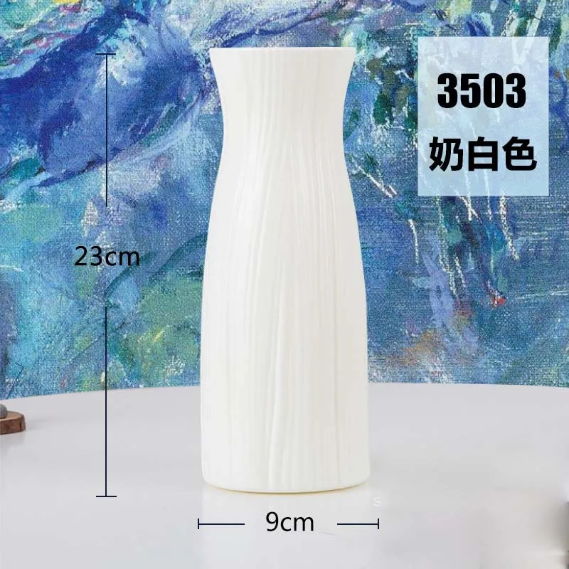 Многостильная оригами пластиковая ваза белая имитация керамического цветочного горшка Цветочная корзина Цветочная ваза для украшения интерьера скандинавские украшения - Цвет: 3503-White
