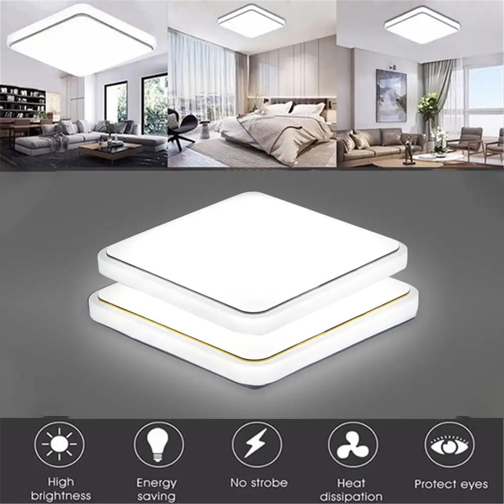 

LED Ceiling Light Modern Lamp Living Room Lighting Fixture Bedroom Kitchen Surface Mount Flush Panel Remote Control