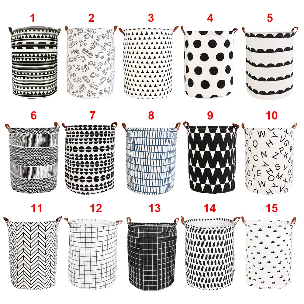 

New Foldable Laundry Basket Large Capacity Laundry Hamper Storage Bag Clothes Toy Picnic Printed Storage Organizer Bucket