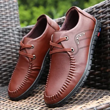 

Men Casual Business Shoes Black Brown Male Leather Sneakers Fashion Luxury Leisure Brand Dress Shoes for Men Popular Footwear