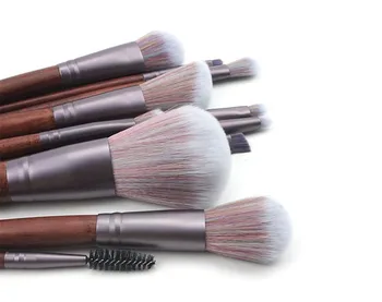 

11 Pack Makeup Brush Sets Conical Imitation Rosewood Handle Makeup Brushes Full Set of Beauty Makeup Brush Tools