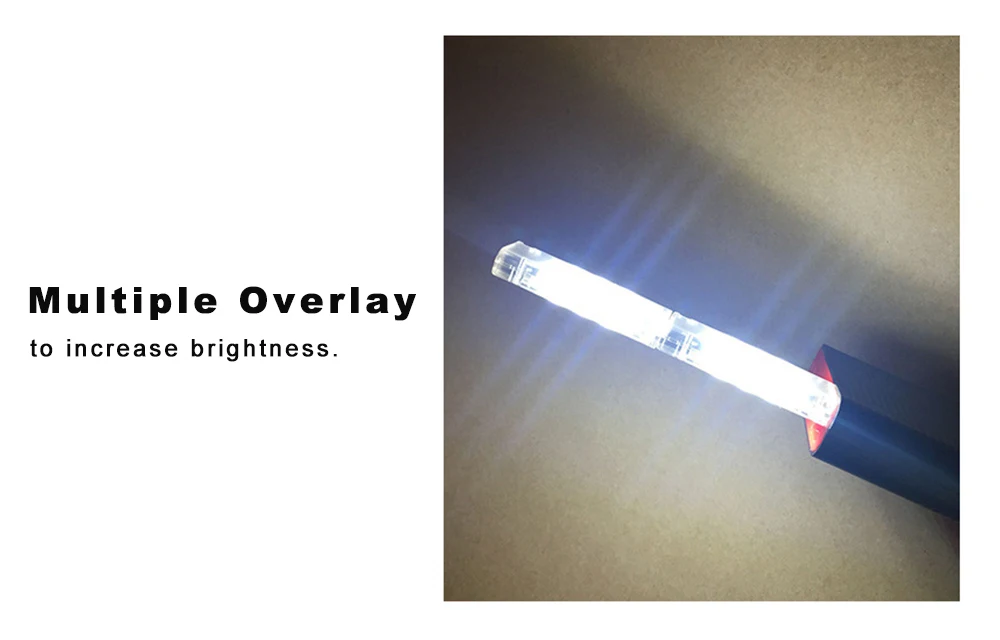 DC5V USB LED Night Light Male to Female Interface 12LEDs Mini Lamp Stackable Dual Emission Reading Light Ultrabright Book Light