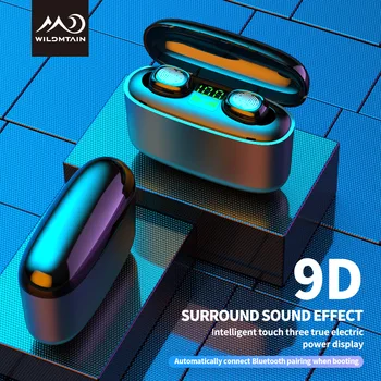 

TWS 5.0 Bluetooth Earphones Built-in Mic Headset Waterproof IPX7 Sports Earbuds for Xiaomi Huawei Iphone Wireless Head-phones