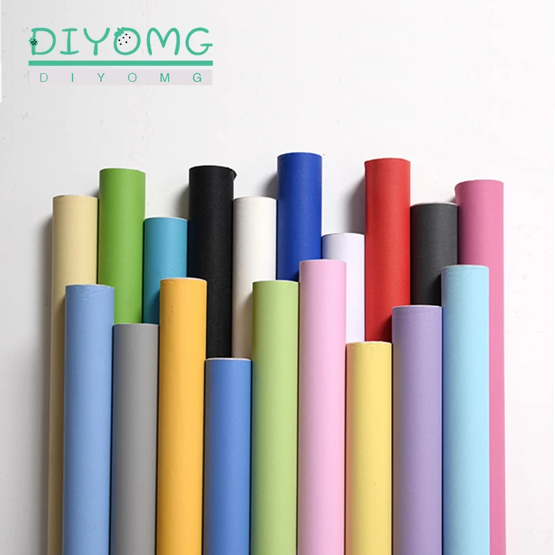 

PVC Self-Adhesive Wallpaper Wall Stickers Solid Color Waterproof Kitchen Bedroom Wallpaper Contact Paper Renovation Decor Film