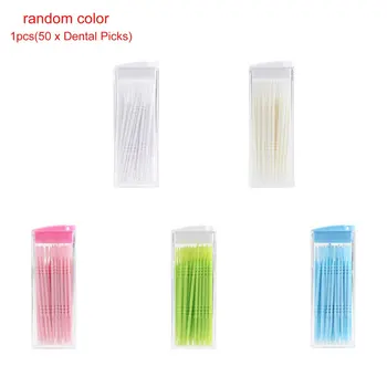 

Portable Double Head Brush Tooth Picks Plastic Interdental Toothpick Brush 50 PCS Hotel Denta.l Picks Oral Care
