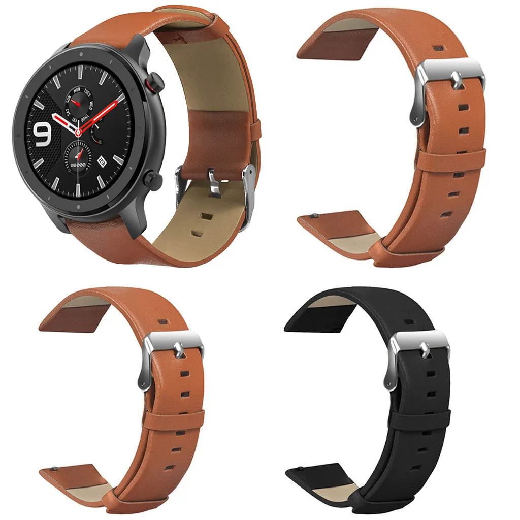 Кожаный ремешок для Huami AMAZFIT GTR 47 мм смарт-часы легкий заменить мужчин t Band