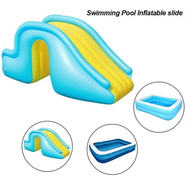 Inflatable Pool Water Slide with Wider Steps Baby bath Toys Kids Swimming Water Play Toy Recreation Facilit for Outdoor Indoor 1