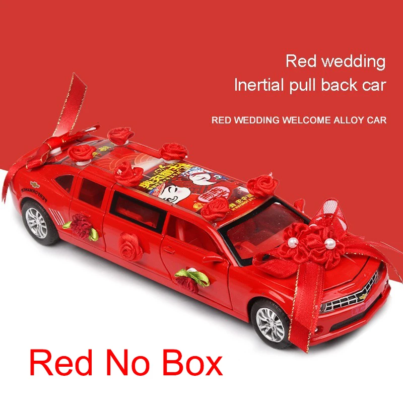 red no box 1/32 брелок для автомобильных ключей, модель удлиненный Camaro отступить металлическая свадебный автомобиль модель со звуком светильник 6 дверей открыл игрушка для девочки - Цвет: red no box