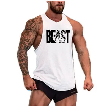 Animal Brand Fitness Clothing Bodybuilding Stringer Tank Top Men Sportwear Shirt Muscle Vests Cotton Singlets Tops Running Vest 5