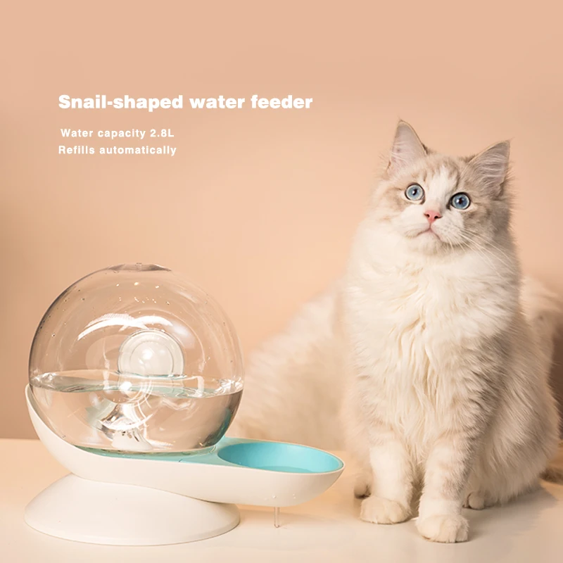 

2.8l Pet Automatic Dog Bowl Snail-Shaped Water Feeder For Dog And Cat Pet Supplies