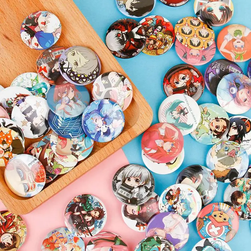 

8PCS/Lot Anime Demon Slayer: Kimetsu no Yaiba Cosplay Badge Boku No Hero Academia Pins Bags Badges For Backpacks