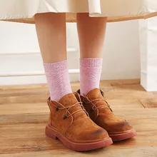 3 пары утолщенных Хлопковых Носков, Нескользящие мягкие носки для девочек, теплые дышащие впитывающие пот женские носки, 10 цветов, BCW037