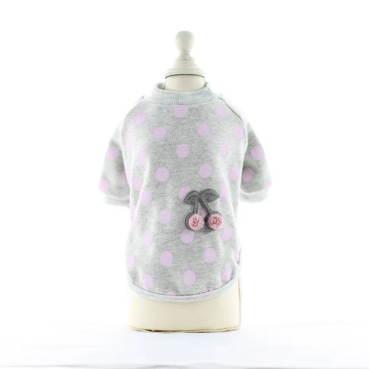 Small Dots Printing Cool Summer Fashion Pet Clothes Pink Gray Matching Color Polka Dot Dog Vests Cat Accessories | Дом и сад