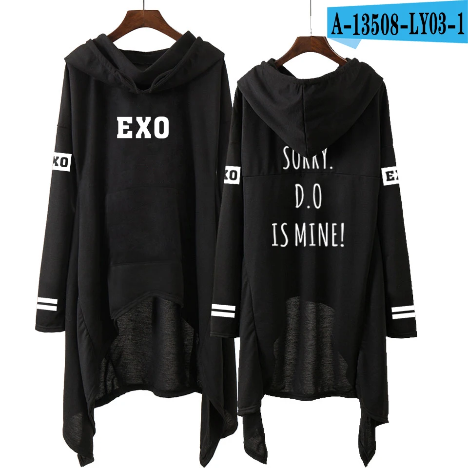 EXO модные корейские EXO DO LAY SE HUN KAI SING FOR YOU EXO толстовки Свободная юбка для женщин Harajuku толстовки для девочек пуловеры S-XXL - Цвет: A13508