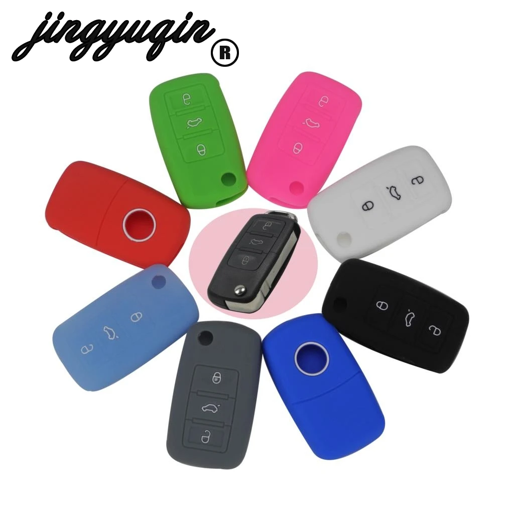 Чехол для автомобильного ключа jingyuqin чехол VW Golf Bora Jetta POLO GOLF Passat Skoda Octavia B5 Fabia SEAT Ibiza