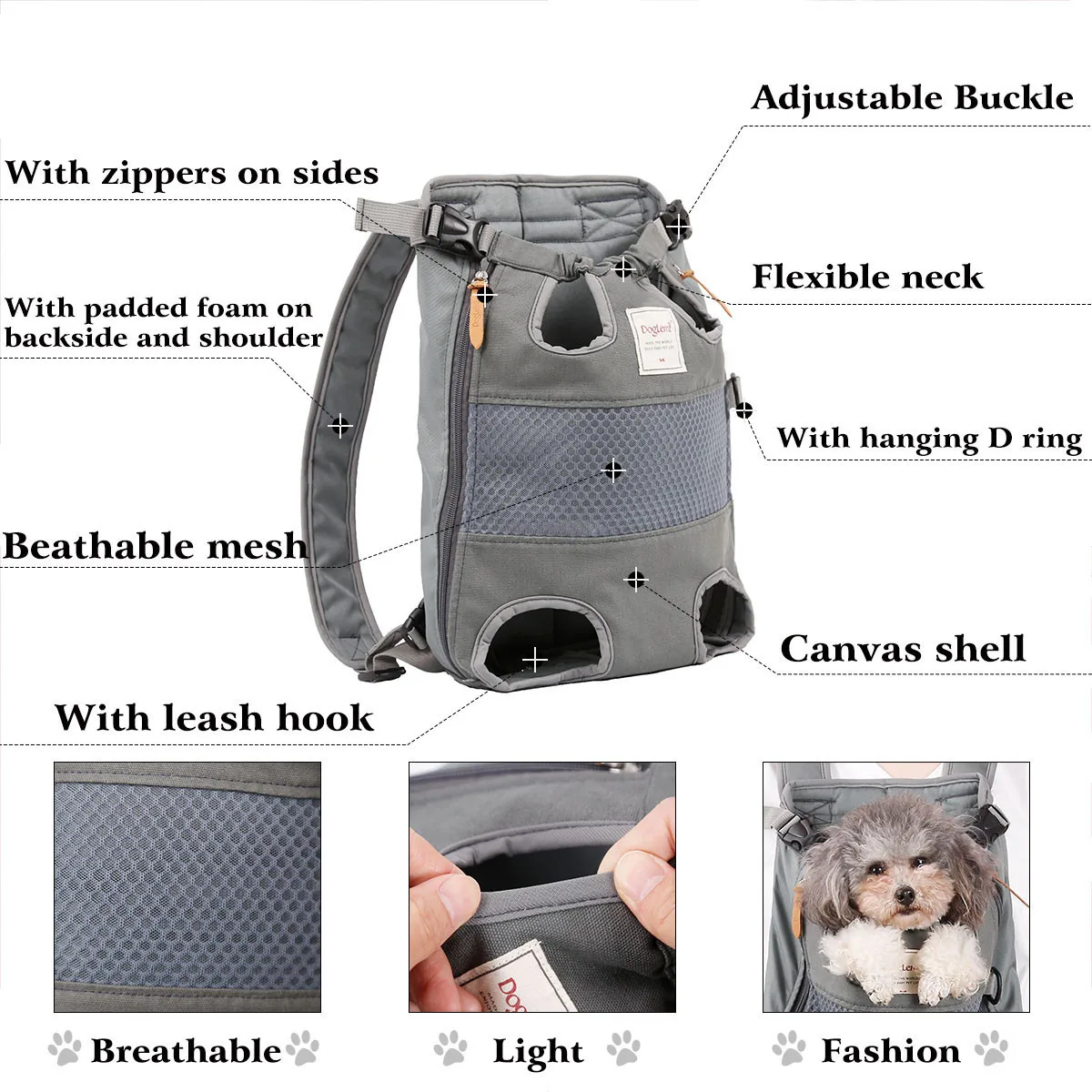Outdoor Pet Dog Carrier Bag Pet Dog Front Bag Out Travel Double Shoulder Portable Travel Backpack Dogs Cat Accessories Sling Bag