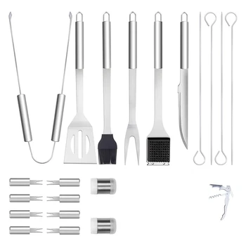 

21 Pcs Grilling Accessories Grill Tools Set, Stainless Steel Barbecue Tool Set, BBQ Tools Cooking Accessories Kit