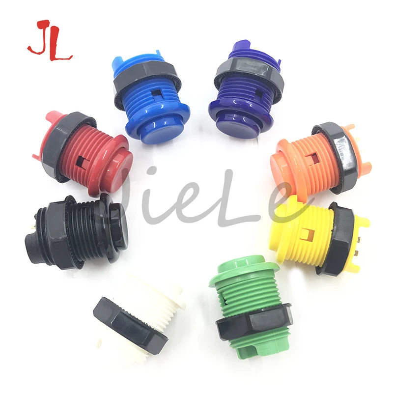 

10pcs Latest sale 28mm Screw Thread American Button Spiral buttons For Arcade Joystick DIY Kits Parts Mame Jamma Choose 8 color
