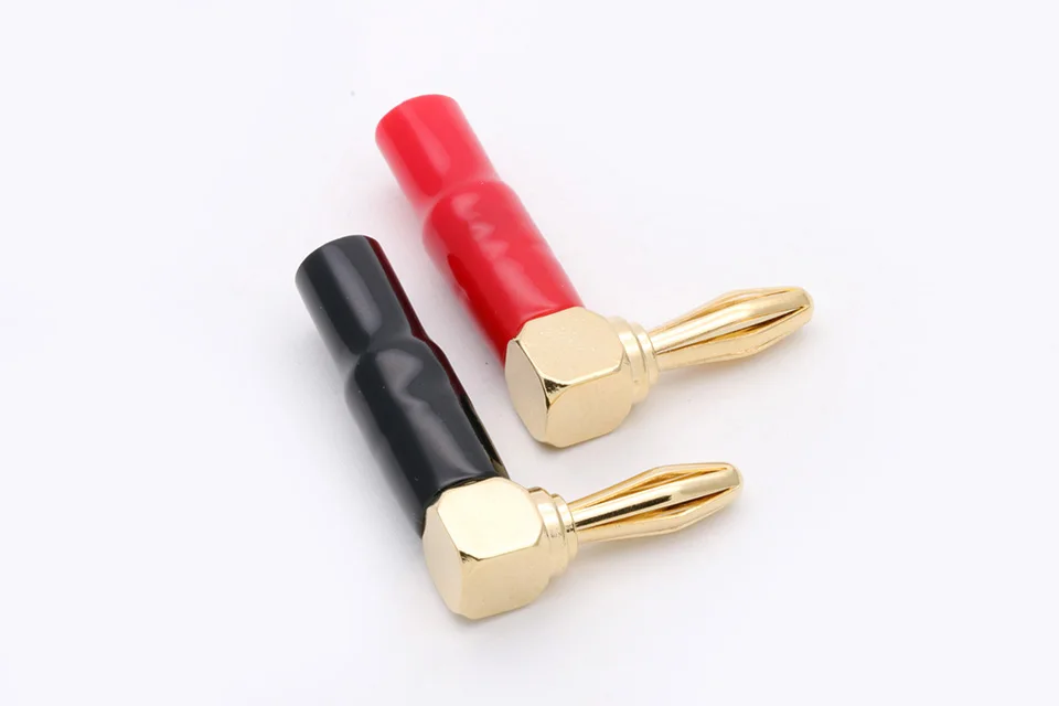 fiche banane angle plaqué coude adaptateur trou de fil de
