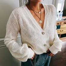 Богемный Вдохновленный ужин шик белые пуговицы для кардигана v-образным вырезом с длинными рукавами кардиганы свитера зима мохер трикотажные кардиганы