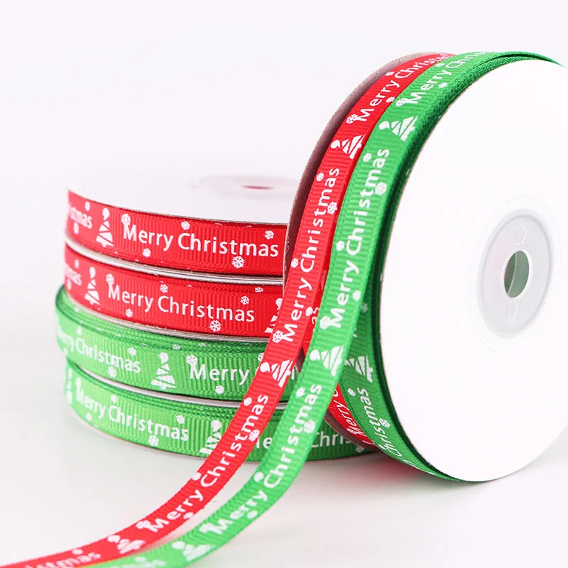5 ярдов/рулон зеленый/красный лучшее качество Рождественская тема подвесные украшения для вечеринки DIY подарок ручной работы упаковочная бумага ленты поставки 10 мм