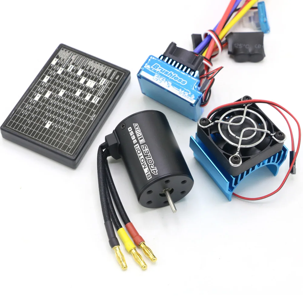 Contrôleur ESC 45A-120A avec câbles et connecteurs, partie du combo moteur brushless pour voiture RC.
