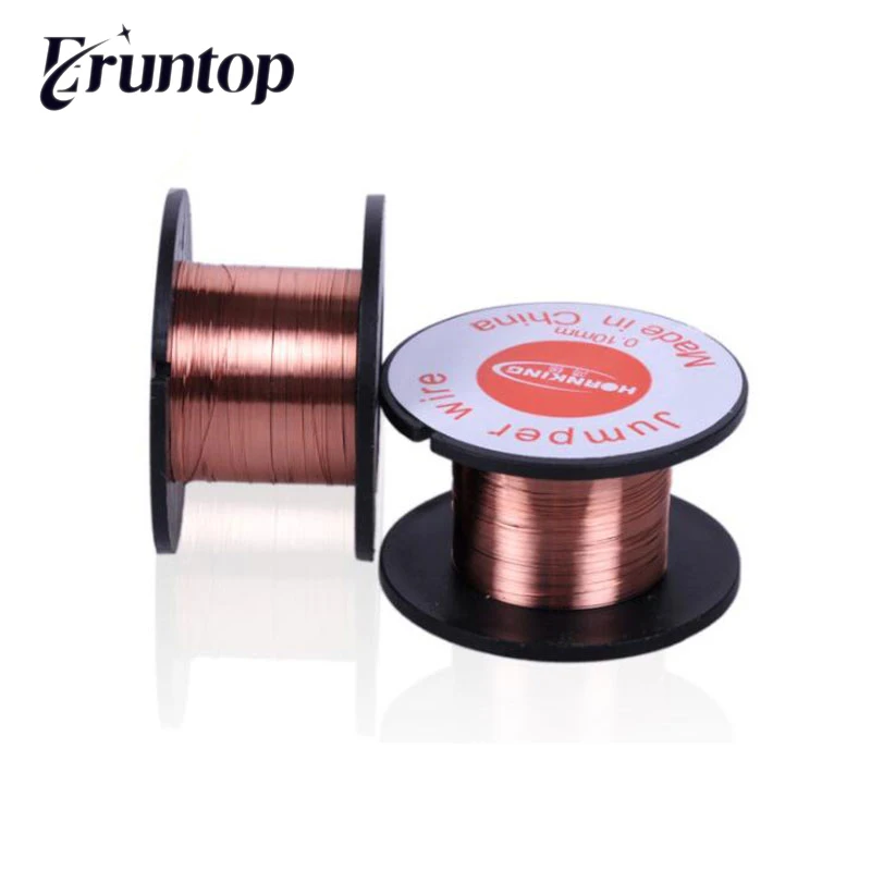 Carrete para soldar cobre esmaltado, alambre de puente, 0,1mm, 2 uds.