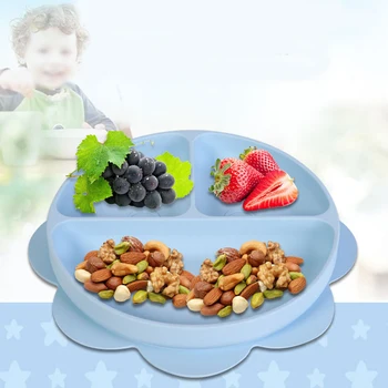 

Baby dish tableware suction cup plate bowl BPA free feeding food dinning plate training bowl learning dishes tray