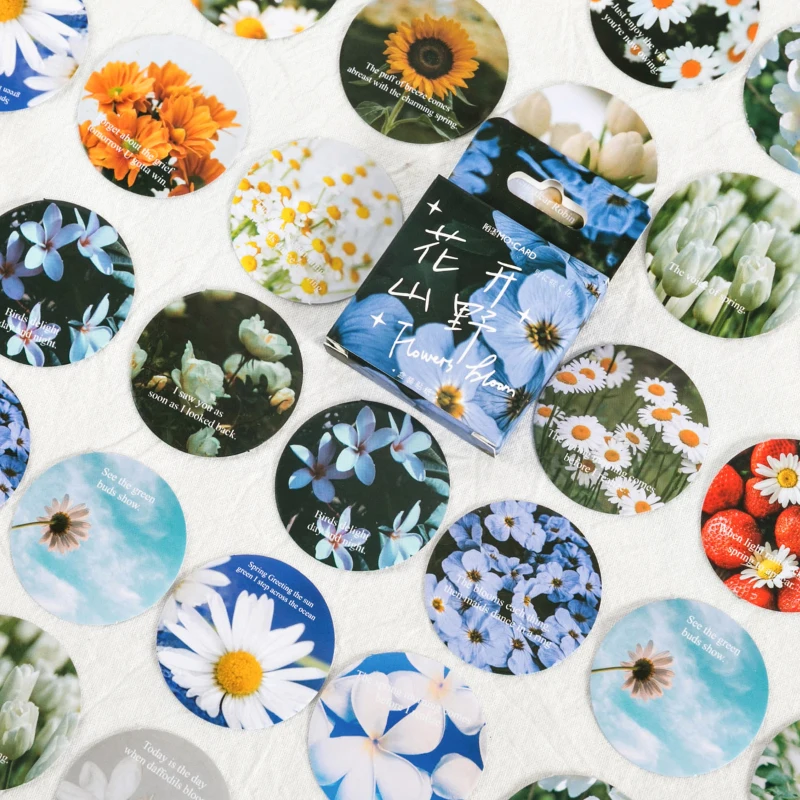 

46pcs Flower Bloom Stickers Set Tulip Daisy Floral Note Sticker DIY Sealing Paste Decoration Adhesive Post Gift Diary A6338