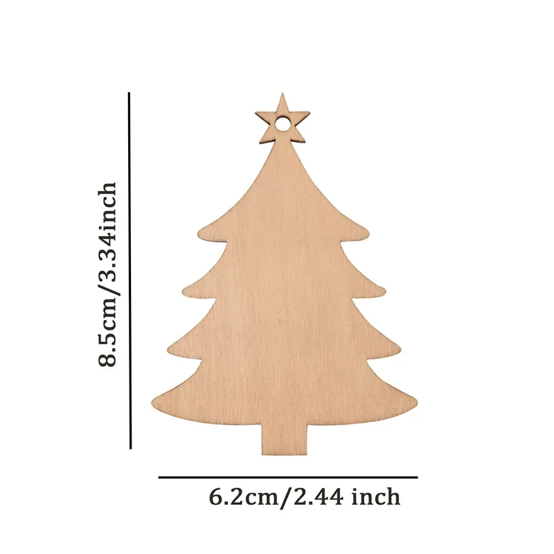 10Pcs Snowman Elk Angel Xmas Tree Wooden Hanging Ornament Pendant For Xmas Party 2024 New Year Eve Merry Christmas Home Supplies