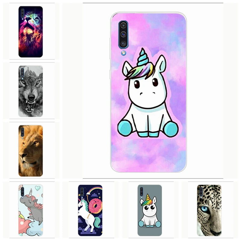 Чехол с принтом Coque для samsung A50 аксессуары мобильного телефона чехлы из ТПУ