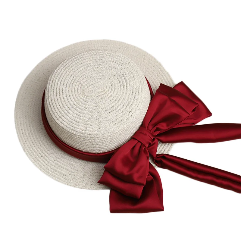 Cute Straw Sun Hat Handmade Ribbon 
