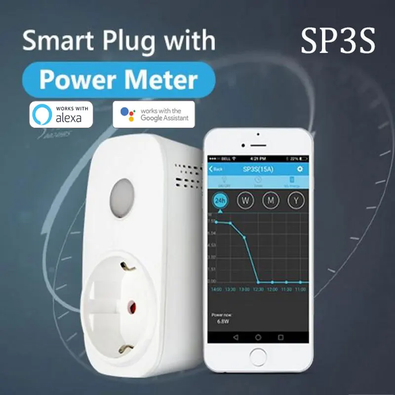  Broadlink SP3S Energie Monitor Smart Draadloze WiFi Socket Afstandsbediening Met Power Meter Contro - 32838364219