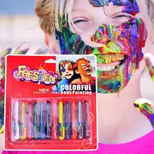 12 цветов в наборе, неоновая краска для лица и тела, модная временная татуировка, художественная краска для тела, макияж на Хэллоуин, подарки для детей