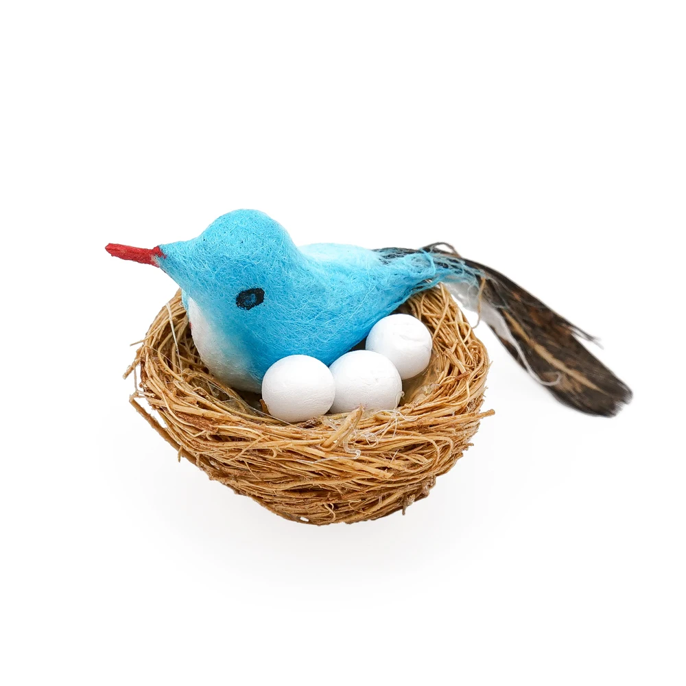 

Odoria 1:12 миниатюрное синее Птичье гнездо яйца Фея патио наружное садовое Дерево Набор аксессуары для кукольного домика украшение для кукольного домика