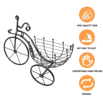 

Bicycle Shape Plant Stand Iron Plant Holder Flower Pot for Garden Home (Black)