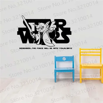 

Large Star Wars Remember The Force Yoda Wall Sticker Boy Room Kids Room Starwars Yoda Quote Wall Decal Bedroom Vinyl Decor PW803