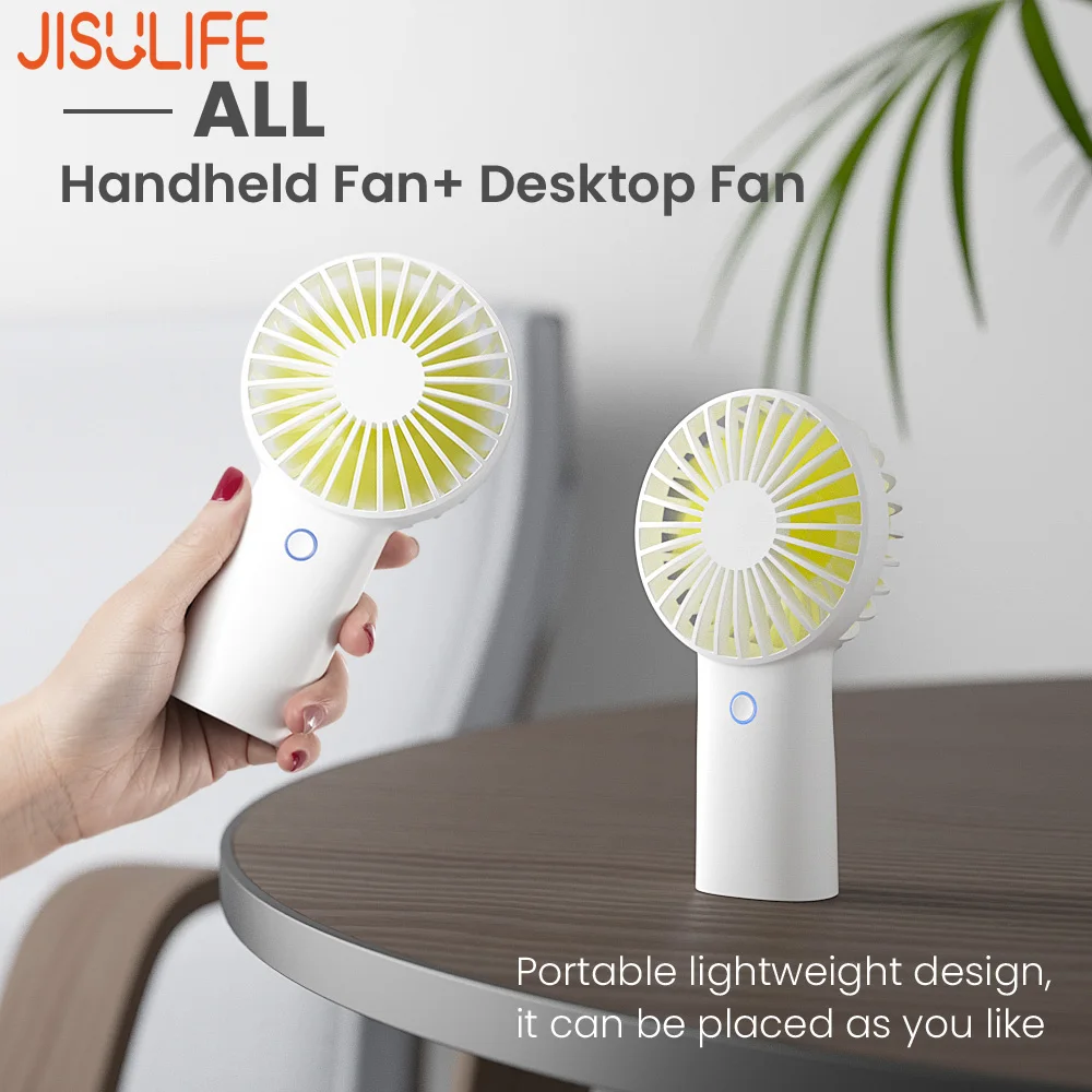 

JISULIFE Portable Fan Mini Ventilador Fan for Home Office 4000mAh 3 Speeds Usb Desk Table Fans Silent Handheld Fan Ventilateur